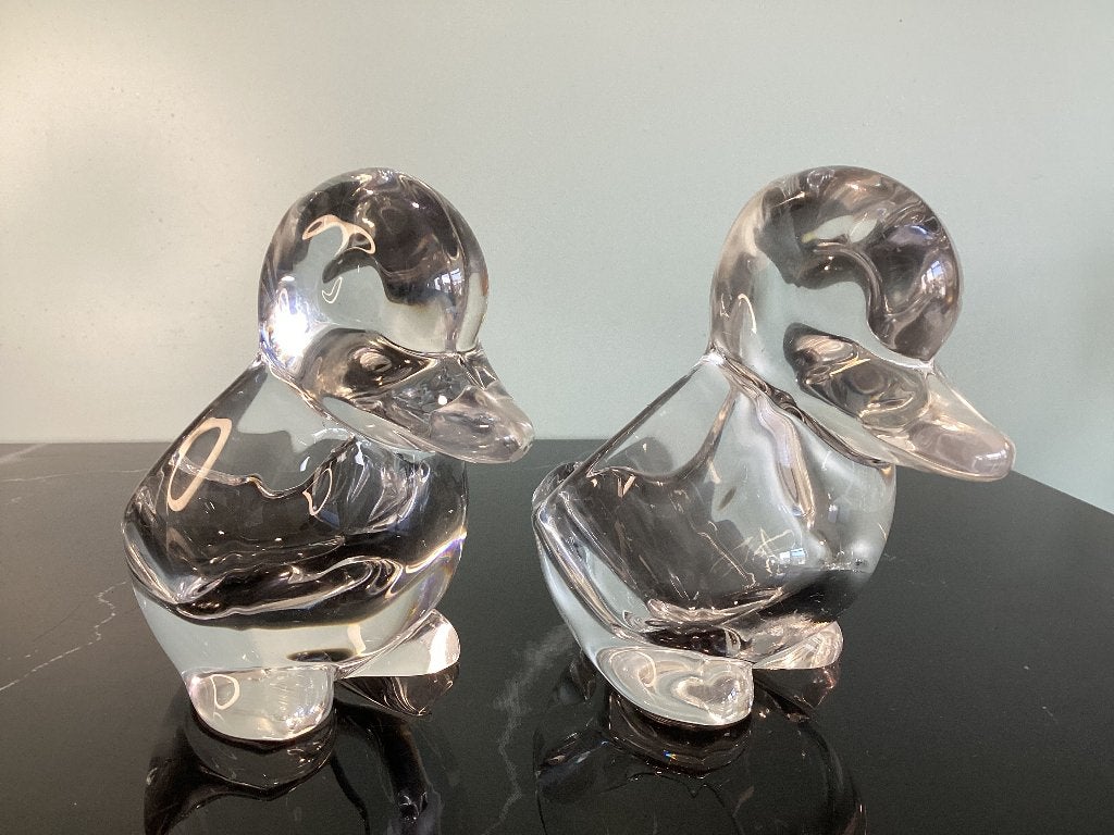 2 eendjes in kristal Art Vannes. VAN083/E., Antiek en Kunst, Ophalen
