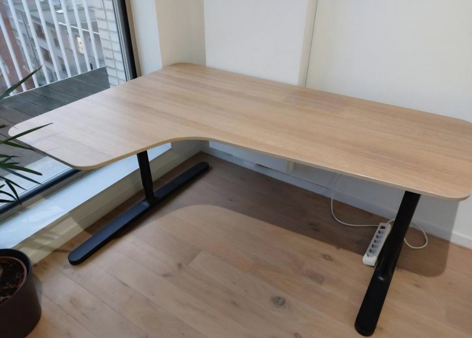 IKEA Bekant hoekbureau links, Huis en Inrichting, Ophalen, 160 cm, Hoekbureau, In hoogte verstelbaar