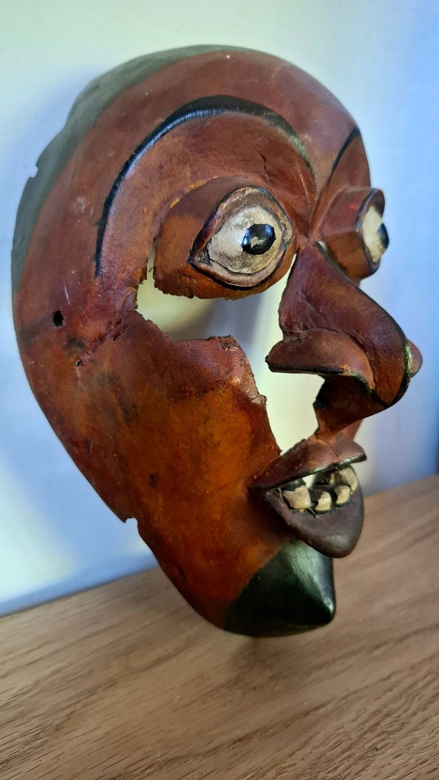 Sri Lanka. Masque théatre ancien., Antiquités & Art, Art | Art non-occidental, Envoi, Masque, Bois