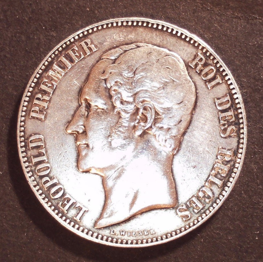 België 5 francs, 1849, Zilver, Ophalen of Verzenden, Losse munt, Zilver