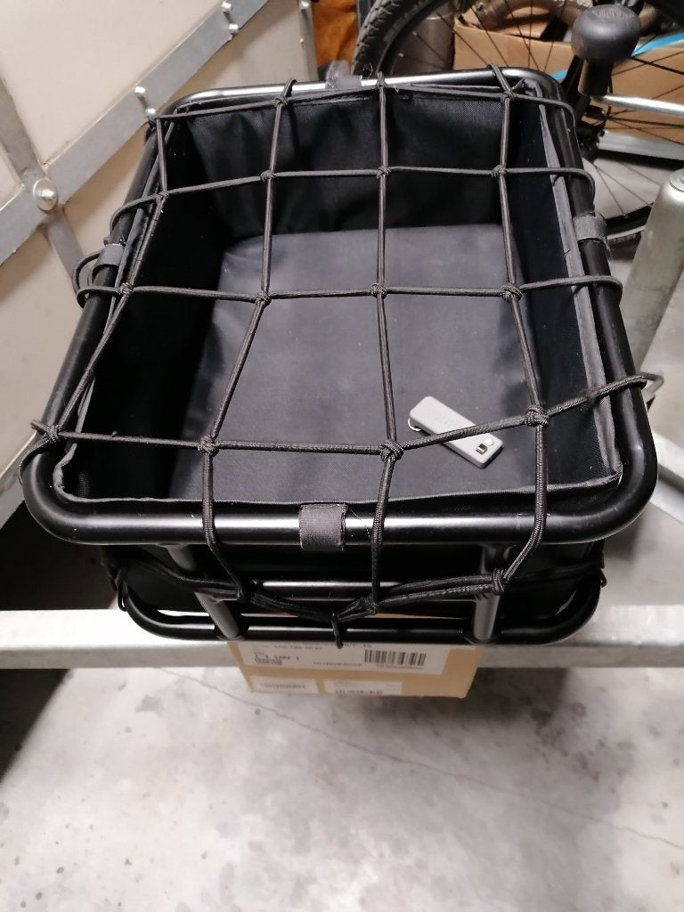 CXWXC Panier vélo arrière avec filet cargo et doublure impec, Fietsen en Brommers, Ophalen, Nieuw, Fietsmand, Basil
