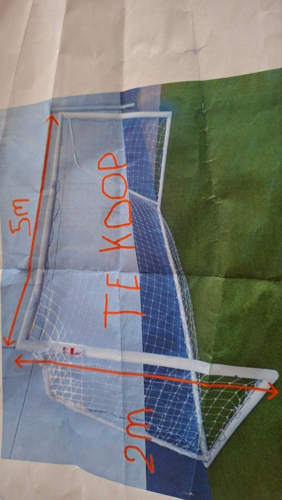 Ijzeren voetbalgoal/ amper gebruikt, Ophalen