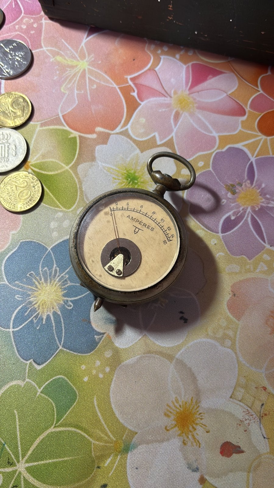 Antieke vintage ampèremeter – zakformaat verzamelobject, Antiek en Kunst, Antiek | Gereedschap en Instrumenten, Ophalen