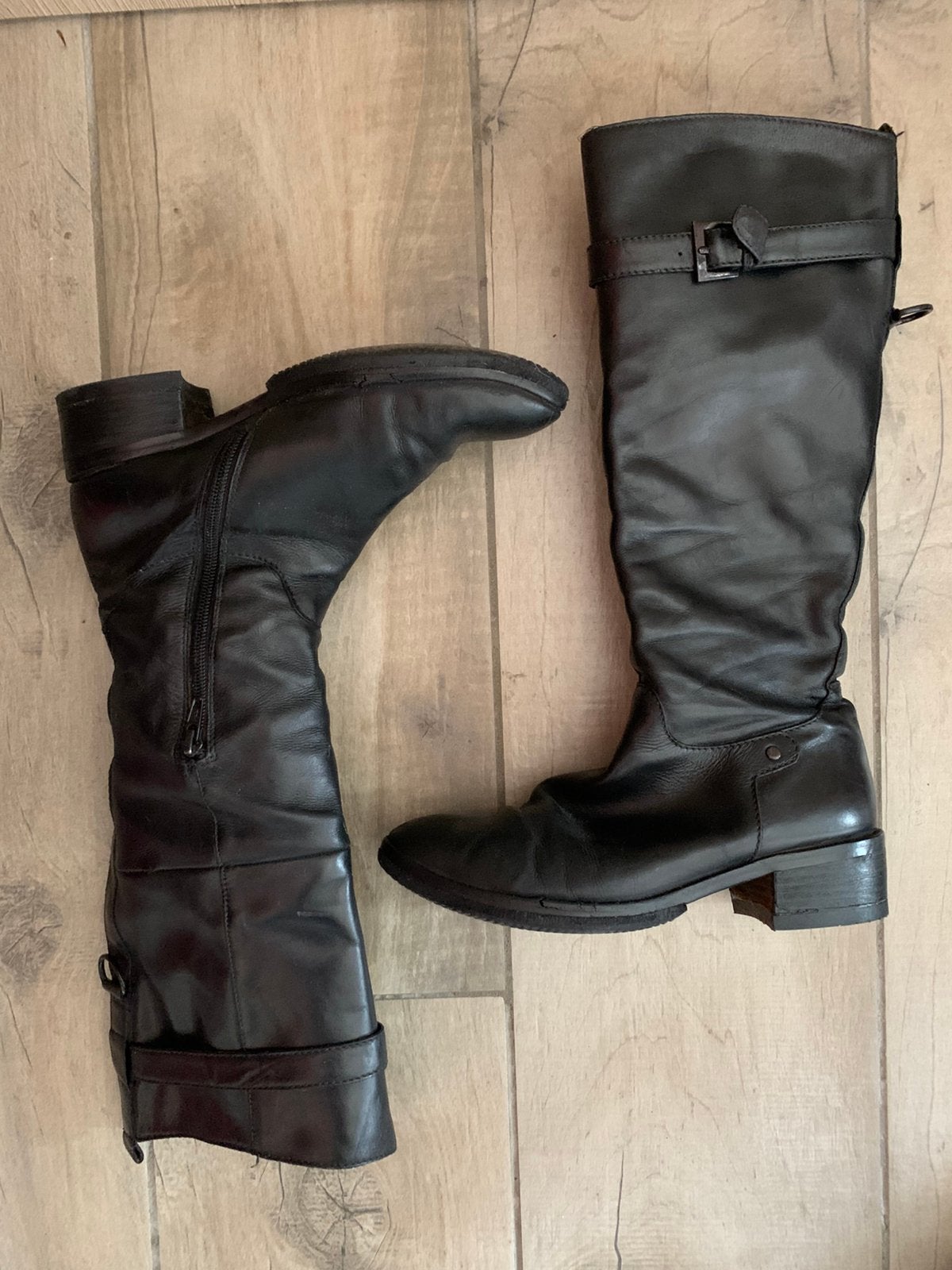 Bottes en cuir de grande qualité 37, Enlèvement, Porté, Bottes hautes, Noir