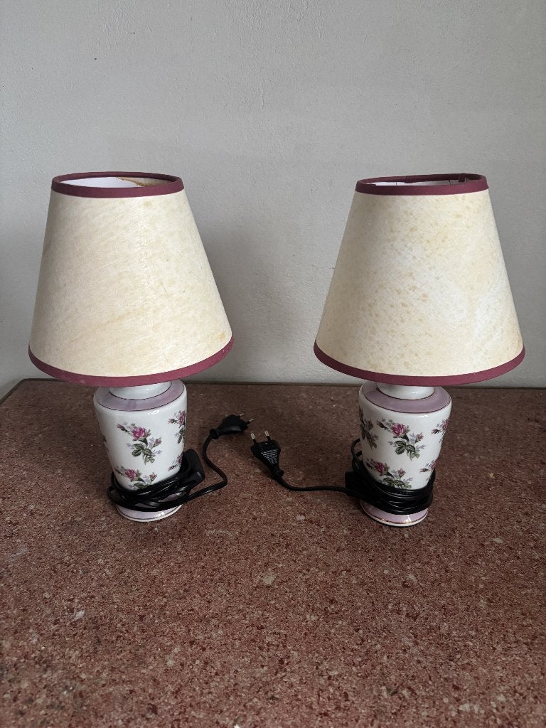 Lampes de chevet, Vintage, Rose, Enlèvement, Pierre/céramique