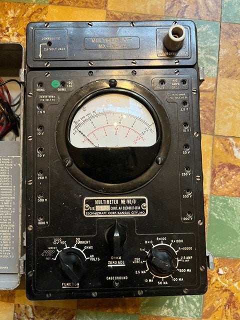 Multimètre américain Technicraft 1950 ou 1960 ME-90/U, Enlèvement