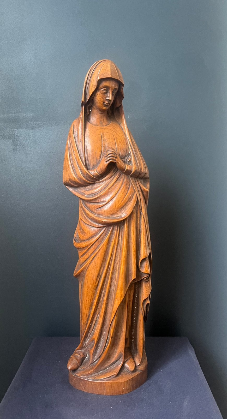 Biddende vrouw - hout - 52cm, Ophalen of Verzenden