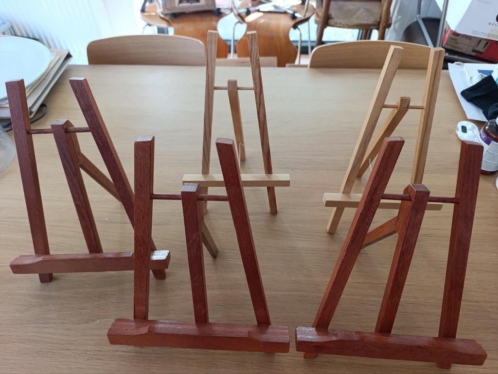 Set van 6 houten ezels (groot + klein) - decor/schilderij, Ophalen