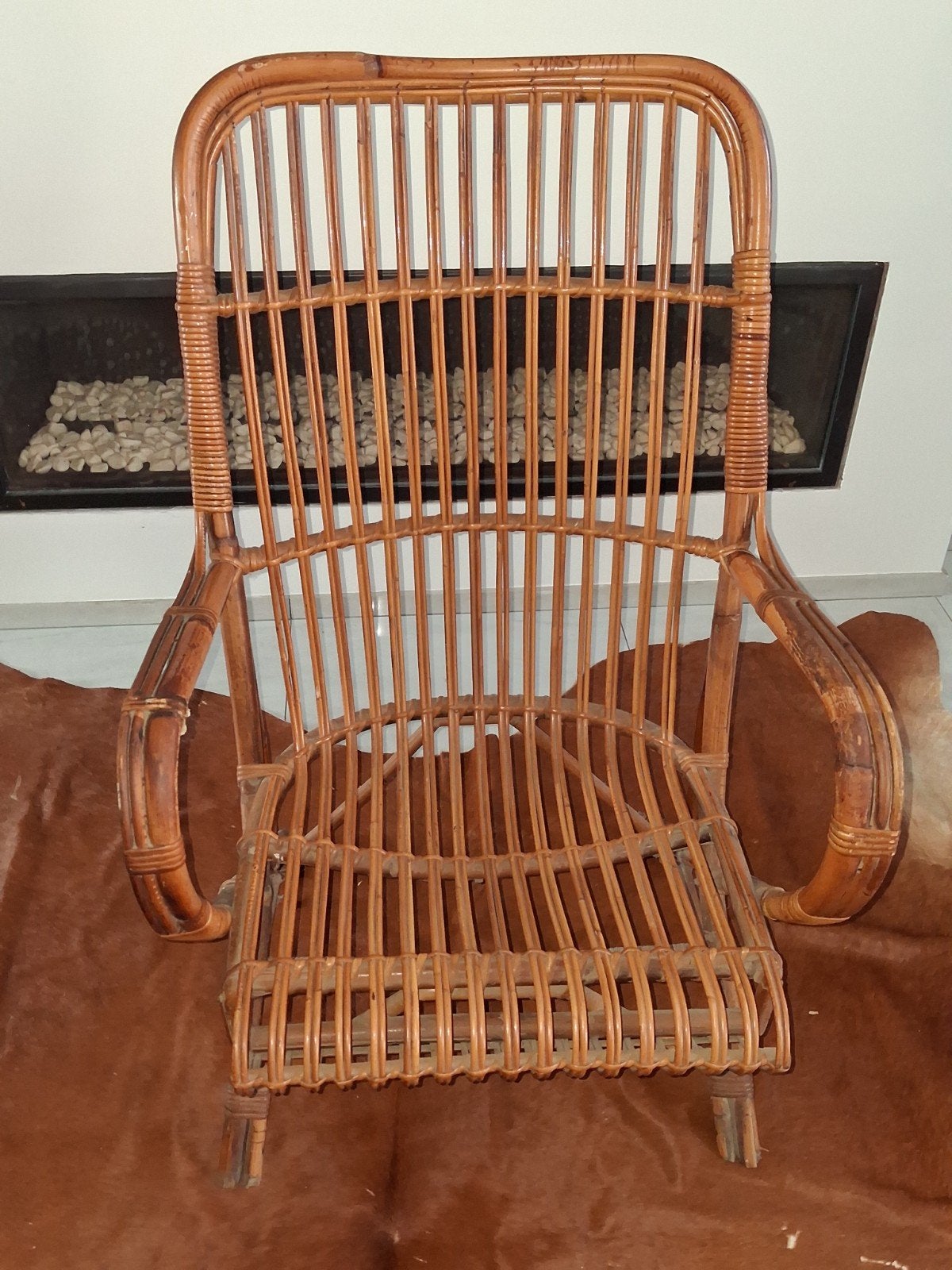 Vintage rieten zetel in goede staat, Huis en Inrichting, Ophalen