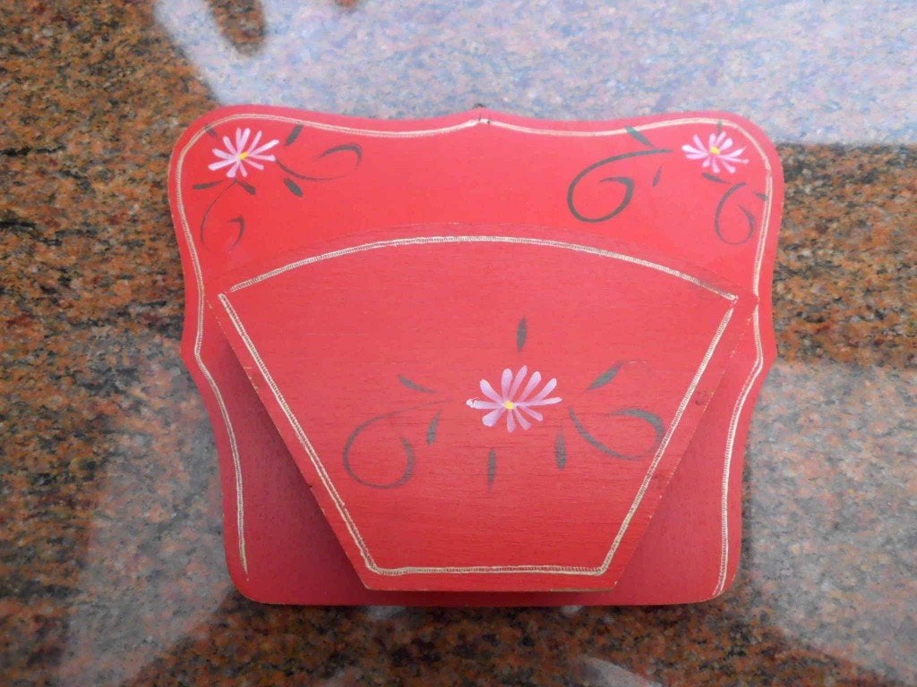 houten houder voor filterzakjes retro, Rouge, Enlèvement ou Envoi, Autres types, Comme neuf
