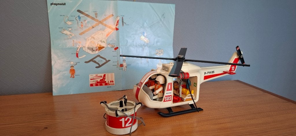 speelgoed playmobil reddingshelicopter, Kinderen en Baby's, Speelgoed | Playmobil, Ophalen, Gebruikt, Complete set, Voertuig