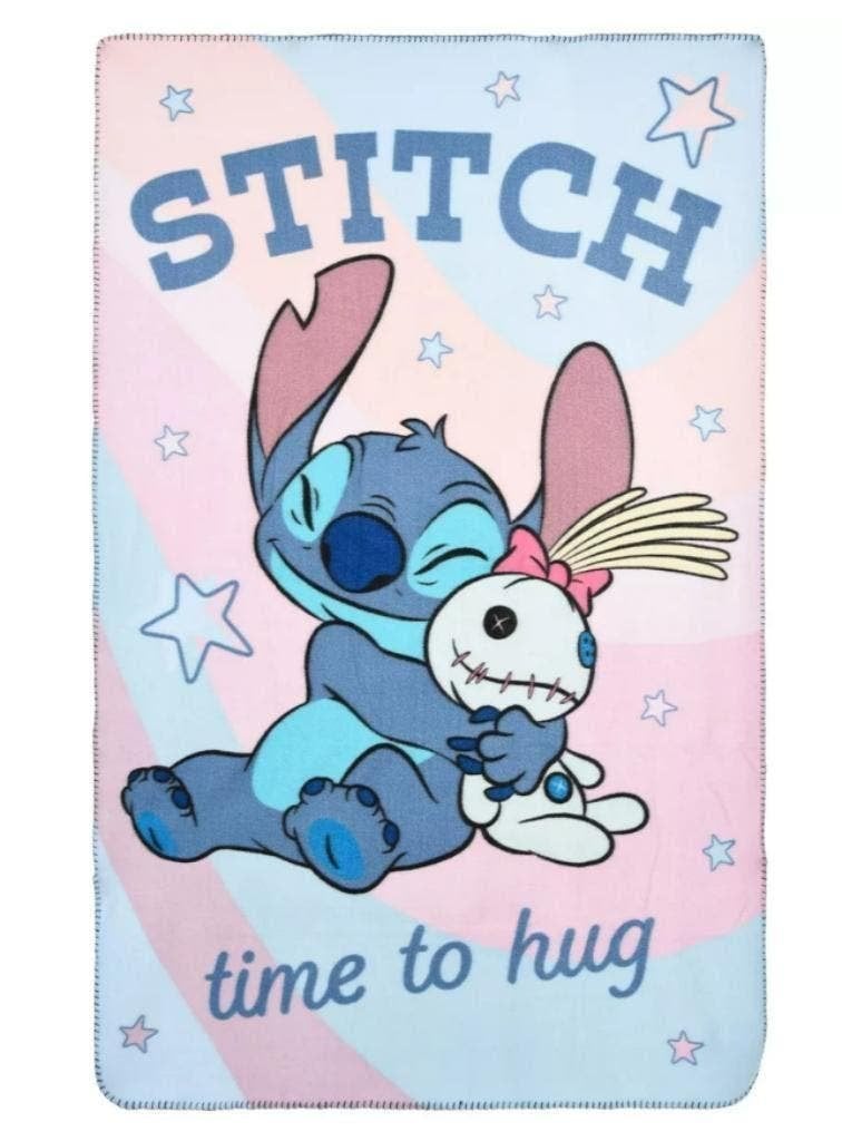 Stitch en Scrump Fleece Deken - Disney Fleecedeken / Plaid, Neuf, Lavable, Enlèvement ou Envoi, Rose