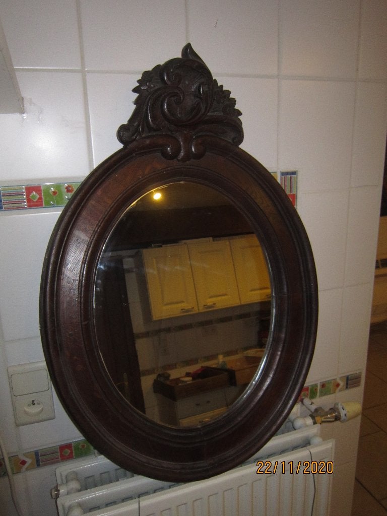 Miroir mural antique en chêne Adam D», Antiquités & Art, Enlèvement