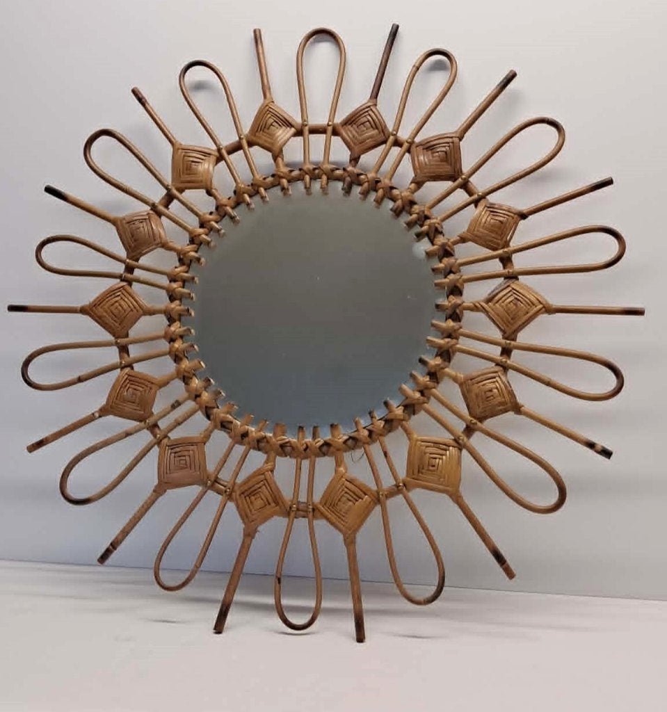 Miroir soleil vintage en rotin / osier – années 60/70, Maison & Meubles, Accessoires pour la Maison | Miroirs, Moins de 100 cm