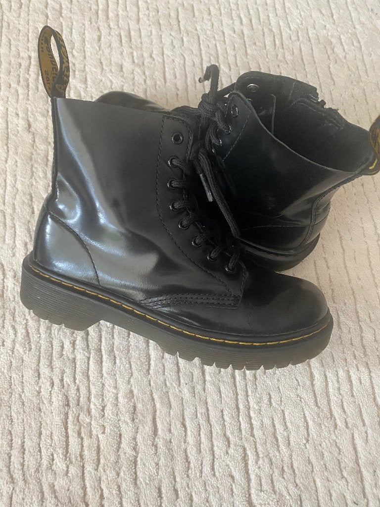 Bottes noires vernies Dr. Martens 33 - avec fermeture éclair, Dr. Martens, Bottes, Enlèvement ou Envoi, Utilisé