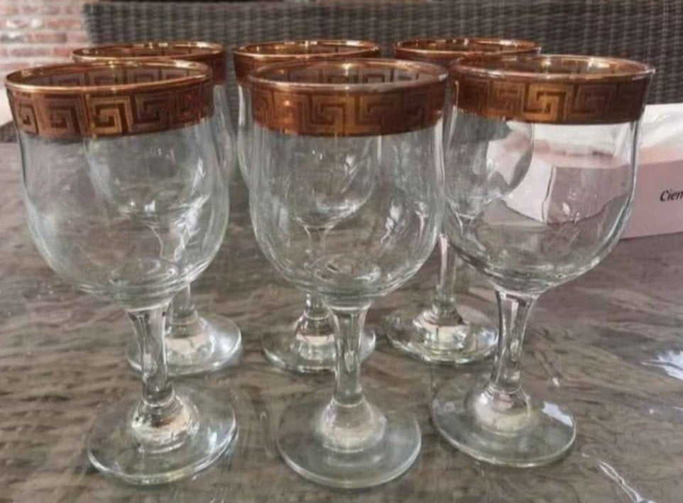 Een complete set van 6 karakteristieke vintage glazen, Ophalen, Zo goed als nieuw, Overige typen