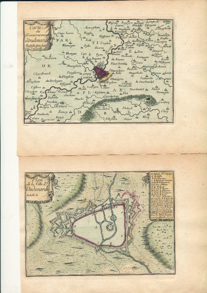 ancienne carte de AUDENAARDE, Antiquités & Art, Enlèvement ou Envoi