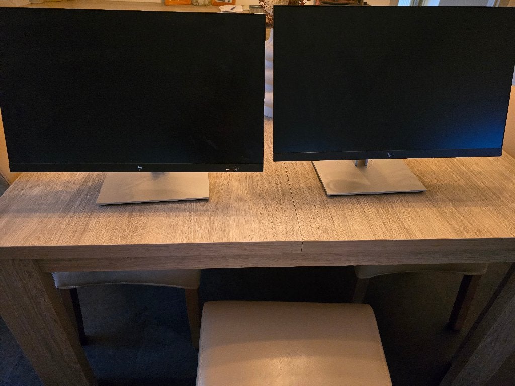 2  Computer schermen  24 inch, Enlèvement, Utilisé, Réglable en hauteur