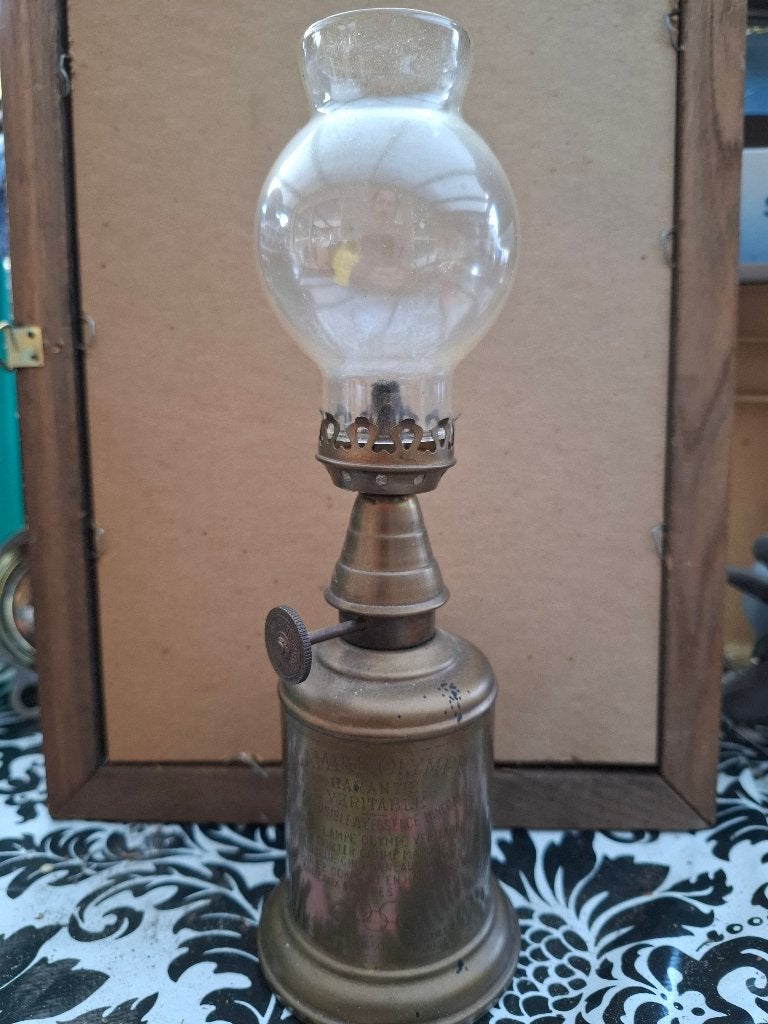 antieke olielamp, Antiek en Kunst, Ophalen of Verzenden