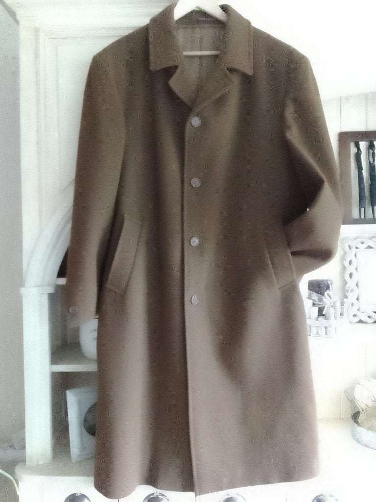 lange jas voor heren, maat 52, pure wol, Kleding | Heren, Ophalen of Verzenden, Gedragen, Maat 52/54 (L), Overige kleuren