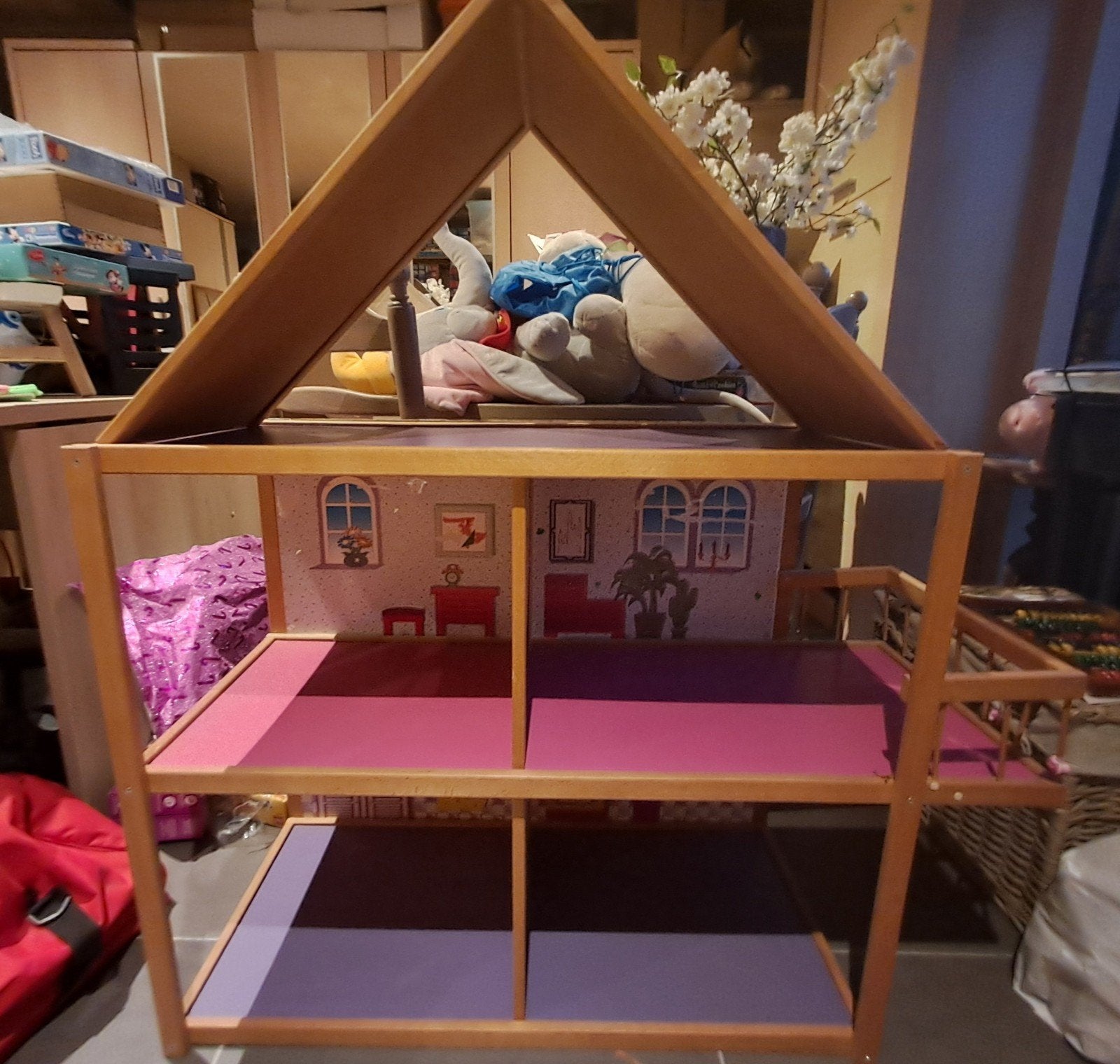 Poppenhuis in hout, Ophalen, Poppenhuis