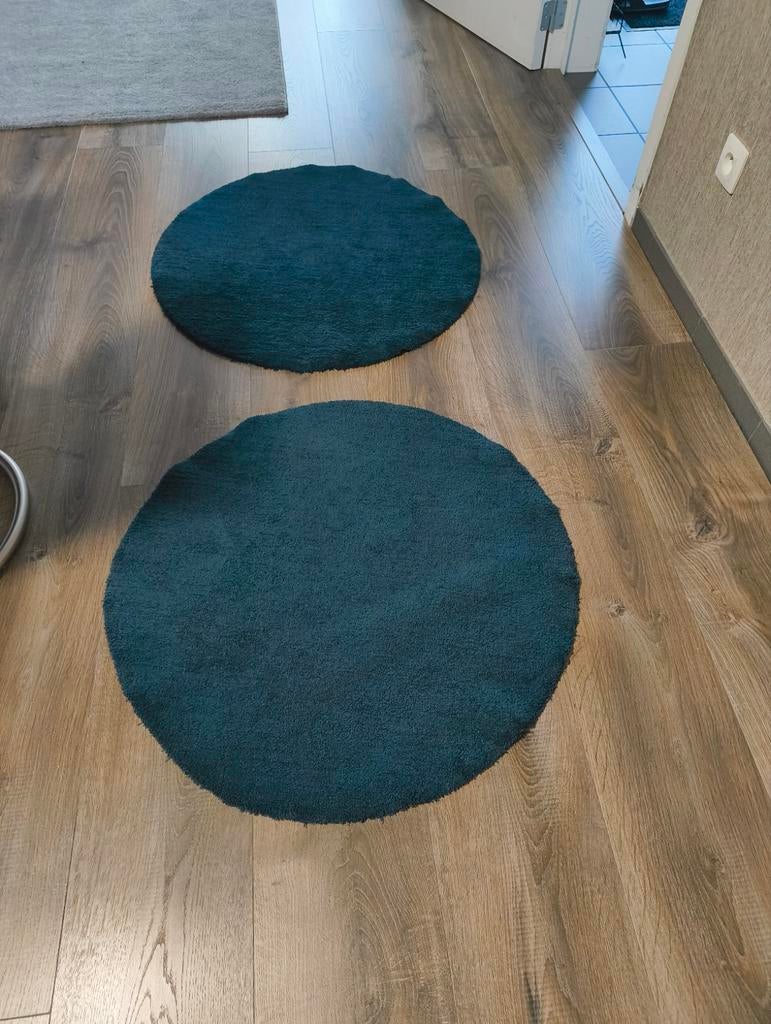 Twee tapijtje, Huis en Inrichting, Stoffering | Tapijten en Vloerkleden, Ophalen, Gebruikt, Blauw, Rond