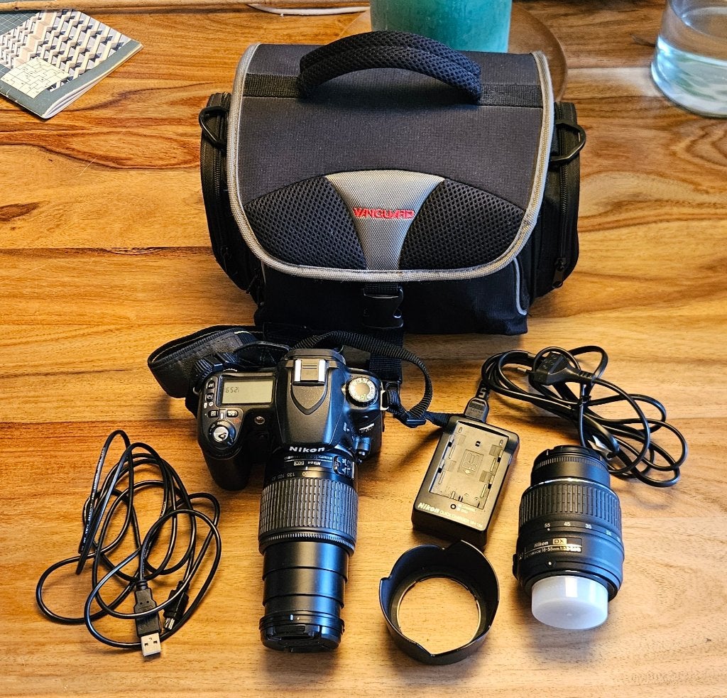 Nikon D80 + 2 Nikon lenzen (18-55 & 55-200), Ophalen, Gebruikt, Spiegelreflex, 10 megapixels