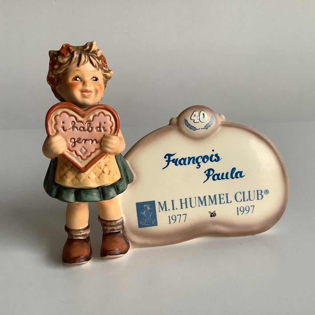 Hummeltje "I hab di gern" met gepersonaliseerde plakkaat, Ophalen of Verzenden, Zo goed als nieuw, Hummel