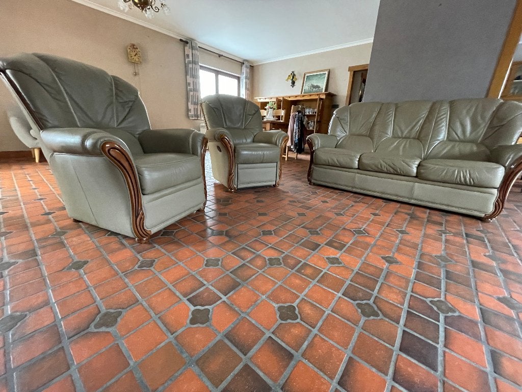 Salon met 3 zetels, Ophalen, Gebruikt, Leer