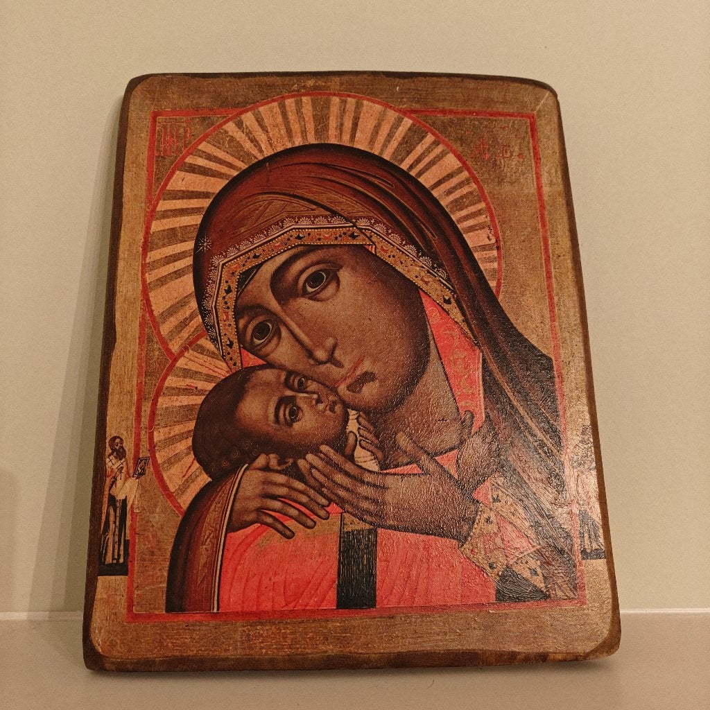 Icoon op hout 32cm, Antiek en Kunst, Ophalen