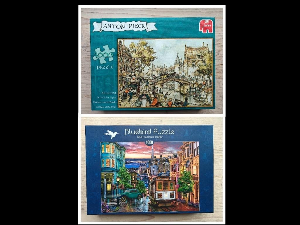 Twee puzzels van 1000 stukjes, Ophalen of Verzenden, 500 t/m 1500 stukjes, Zo goed als nieuw, Legpuzzel