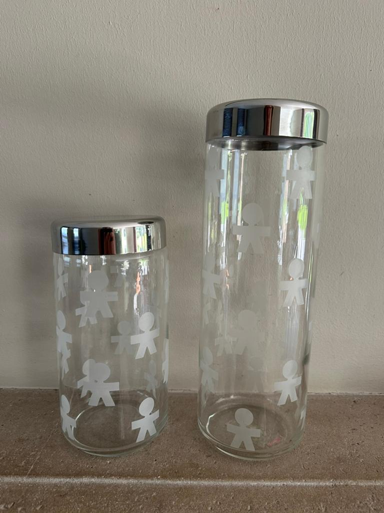 2 bocaux de conservation en verre de la marque Alessi, Maison & Meubles, Pot de stockage, Enlèvement, Verre, Alessi
