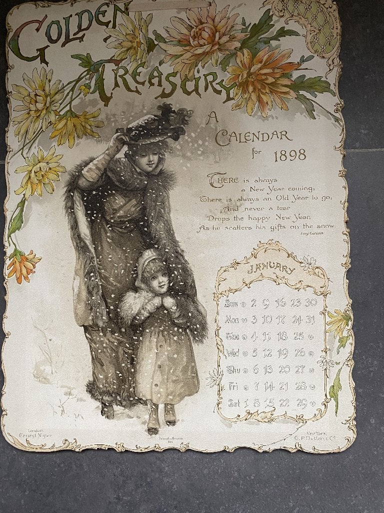 calendrier 1898 London Nister Art Nouveau complèt, Enlèvement ou Envoi