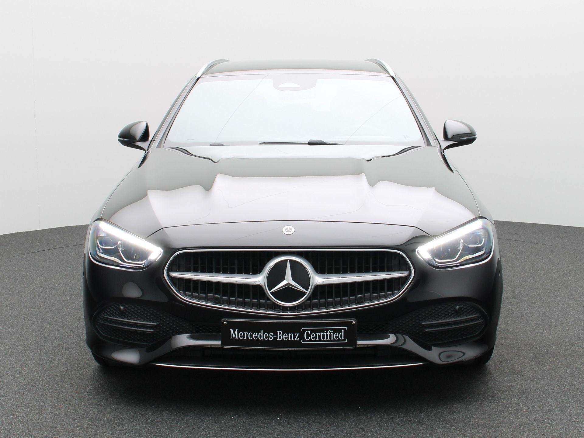 Mercedes-Benz C 180 Luxury Line Break + LEDER + VENTILEERDE, Auto's, Automaat, Dealer onderhouden, Zwart, 4 cilinders
