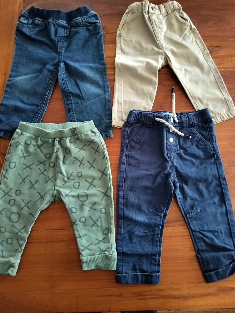 Lot 4 pantalons bébé garçon 12-18 mois, Enlèvement, Comme neuf, Taille 80