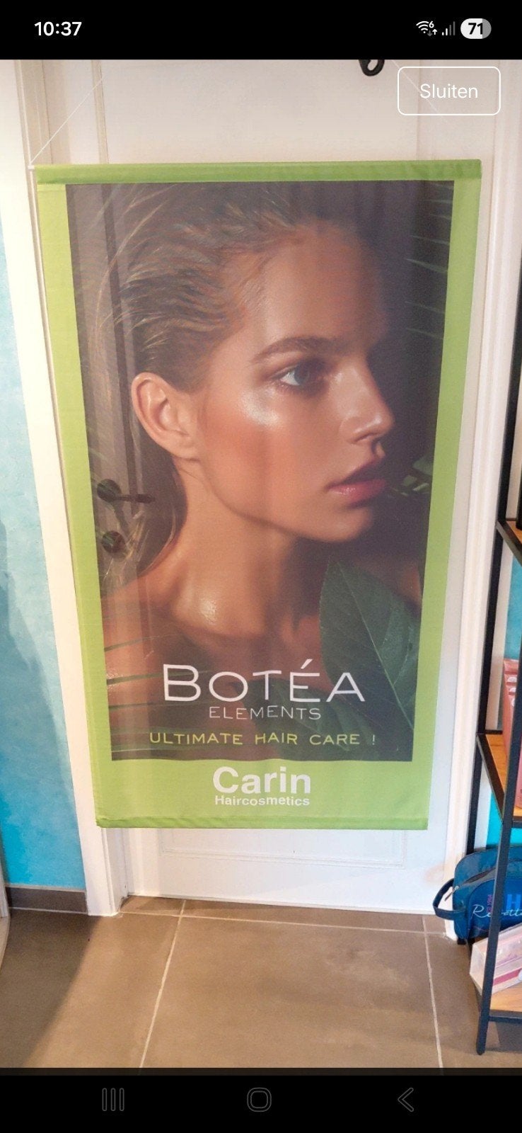 Poster vitrine à 5 bannières pour salon de coiffure, Enlèvement ou Envoi, Comme neuf