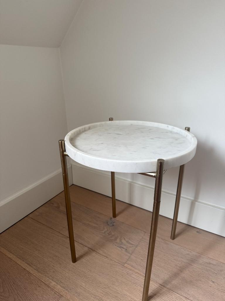 Bijzettafel marmer, Overige materialen, Minder dan 55 cm, Rond, Zo goed als nieuw