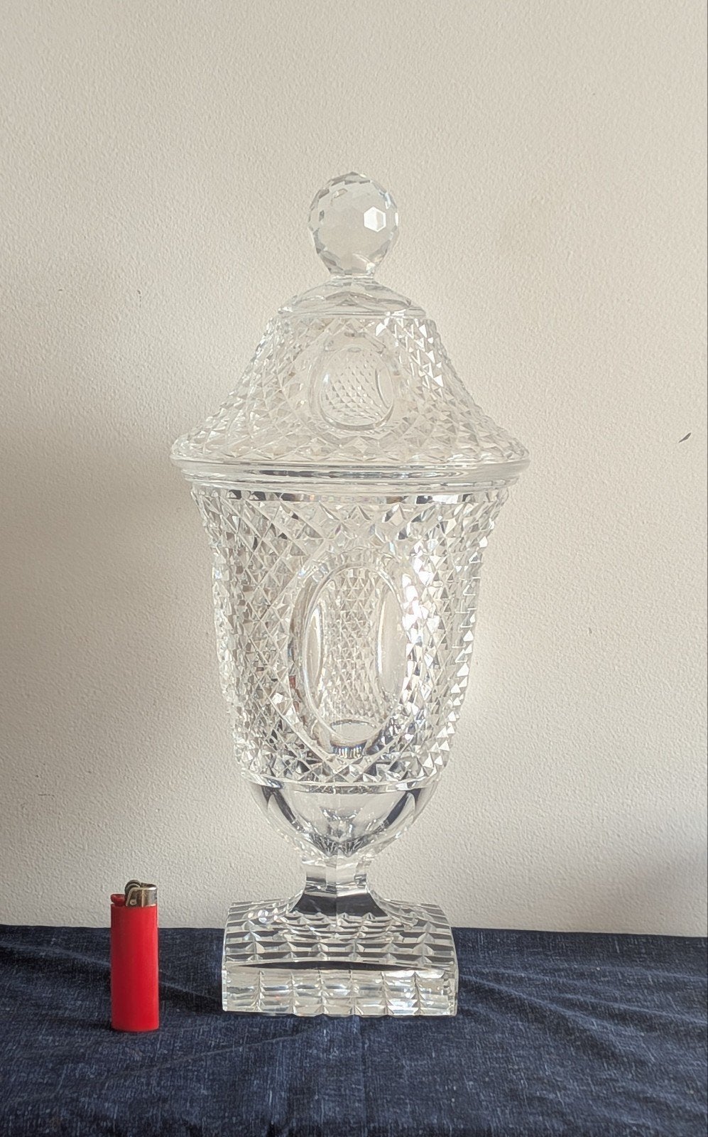 grote kristallen snoepdoos 47 cm, Ophalen of Verzenden