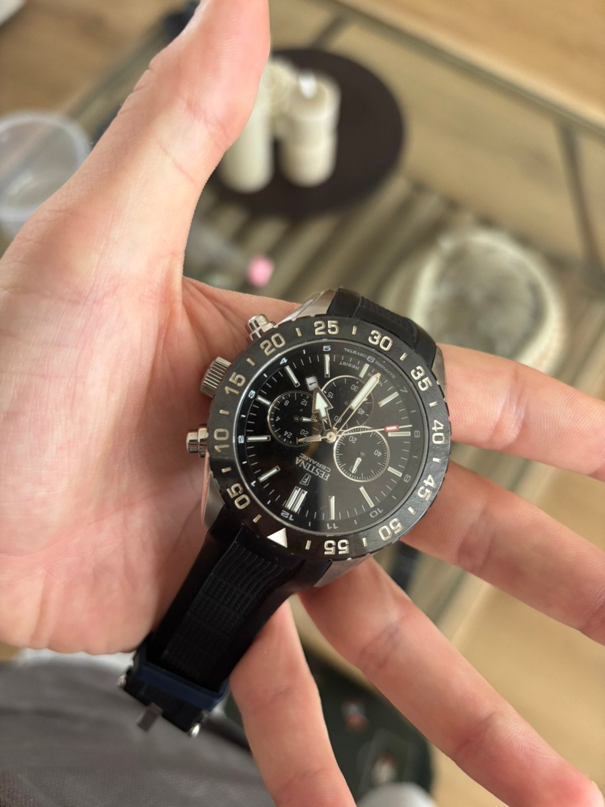 Festina Ceramic Chronograaf (F20515/2) -Krasvrij Saffierglas, Handtassen en Accessoires, Horloges | Heren, Ophalen of Verzenden