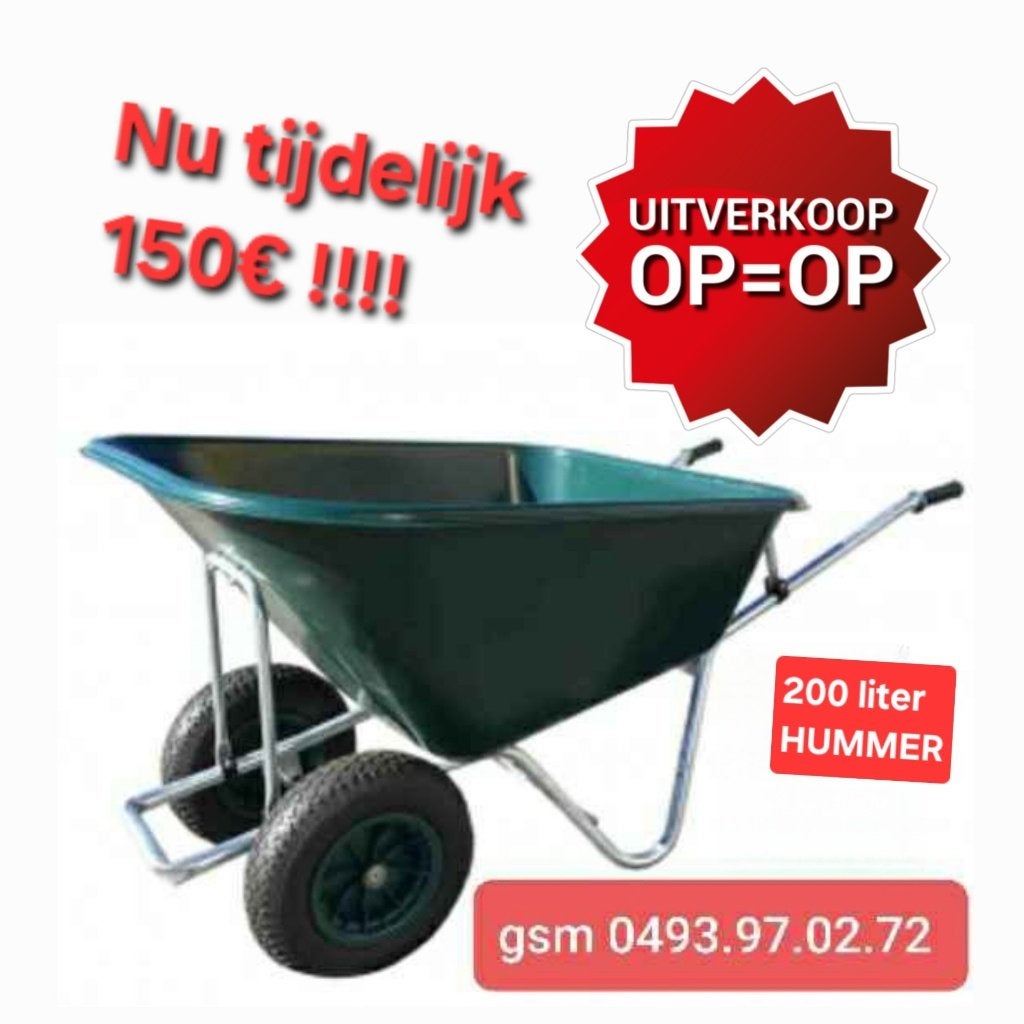 kruiwagens 200L  nu in super promo !!, Tuin en Terras, Ophalen, Nieuw, Eenwielig