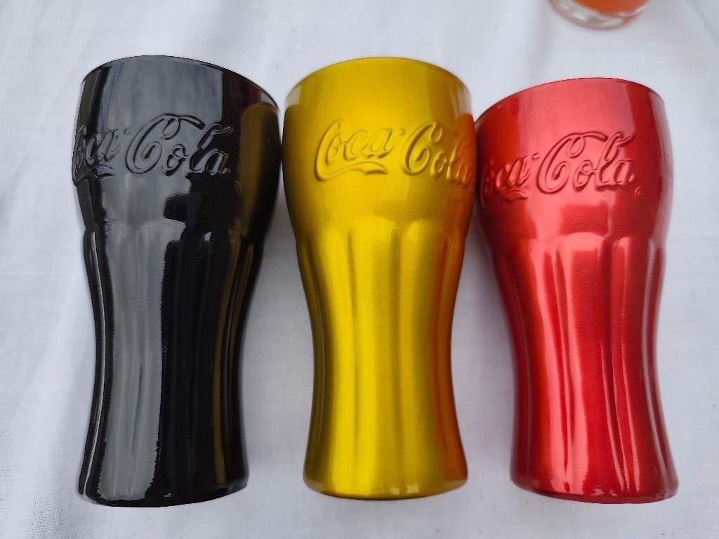 Glazen Coca Cola Belgische driekleur, Verzamelen, Ophalen of Verzenden, Zo goed als nieuw, Overige typen