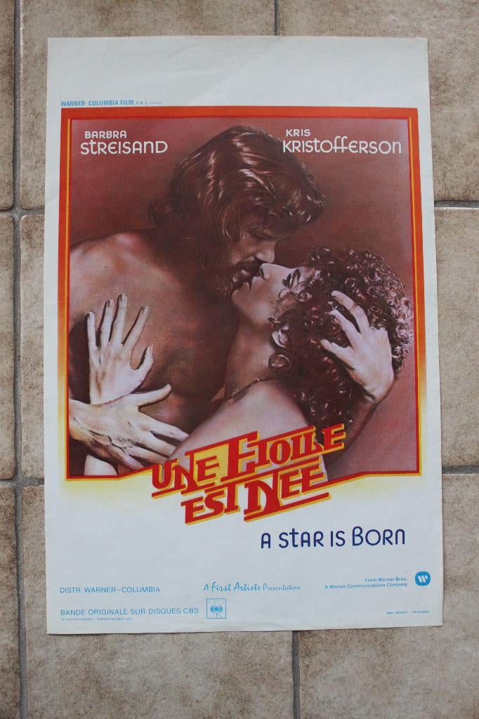 filmaffiche Barbra Streisand A Star Is Born filmposter, Rechthoekig Staand, Ophalen of Verzenden, Zo goed als nieuw, A1 t/m A3