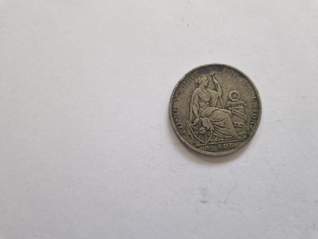 Munt 1/2 sol Peru 1929, Postzegels en Munten, Munten | Amerika, Ophalen of Verzenden, Zuid-Amerika, Losse munt, Zilver