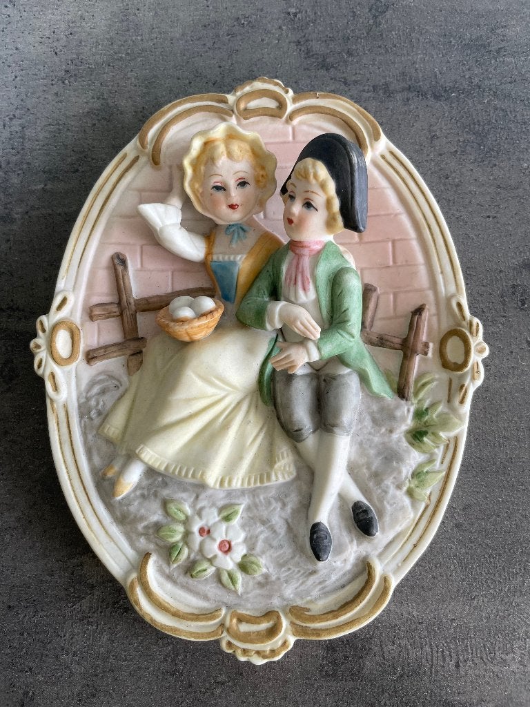 Vintage 3D biscuit wandplaat uit de jaren 50-ig, Antiek en Kunst, Ophalen