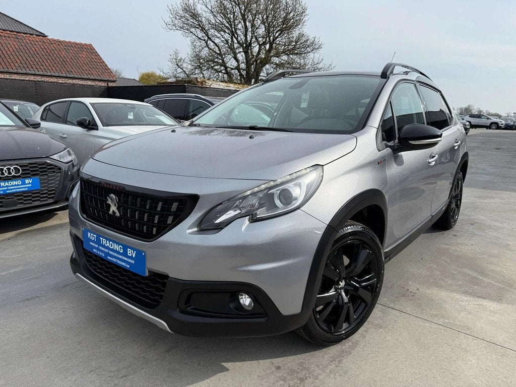 Peugeot 2008 1.2i 110PK GT-LINE PANO-DAK LEDER CARPLAY ALU L, Autos, Cuir, Argent ou Gris, Euro 6, Entreprise