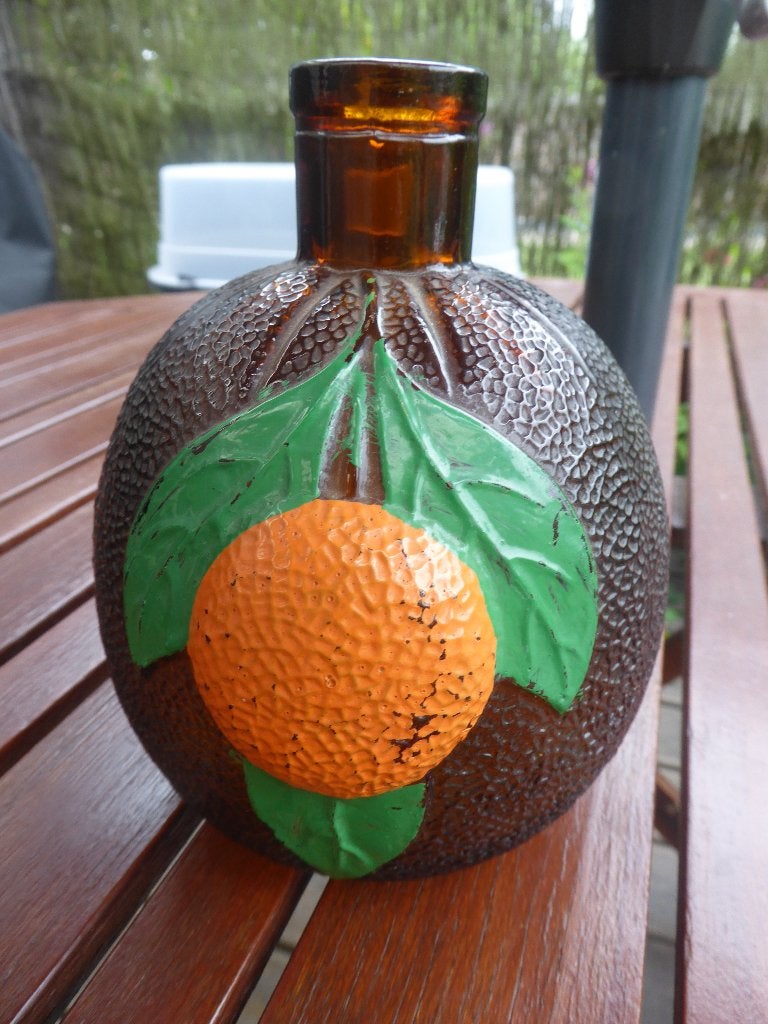 bouteille vintage mollfulleda , decor orange, Enlèvement ou Envoi, Utilisé, Bouteille(s)