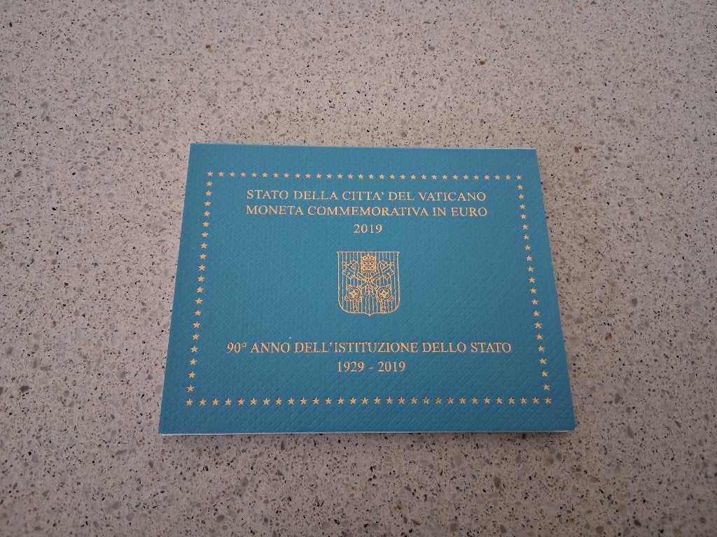 2 euro Vaticaan 2019 - 90 Jaar Vaticaan in boekje, Timbres & Monnaies, Monnaies | Europe | Monnaies euro, Enlèvement ou Envoi