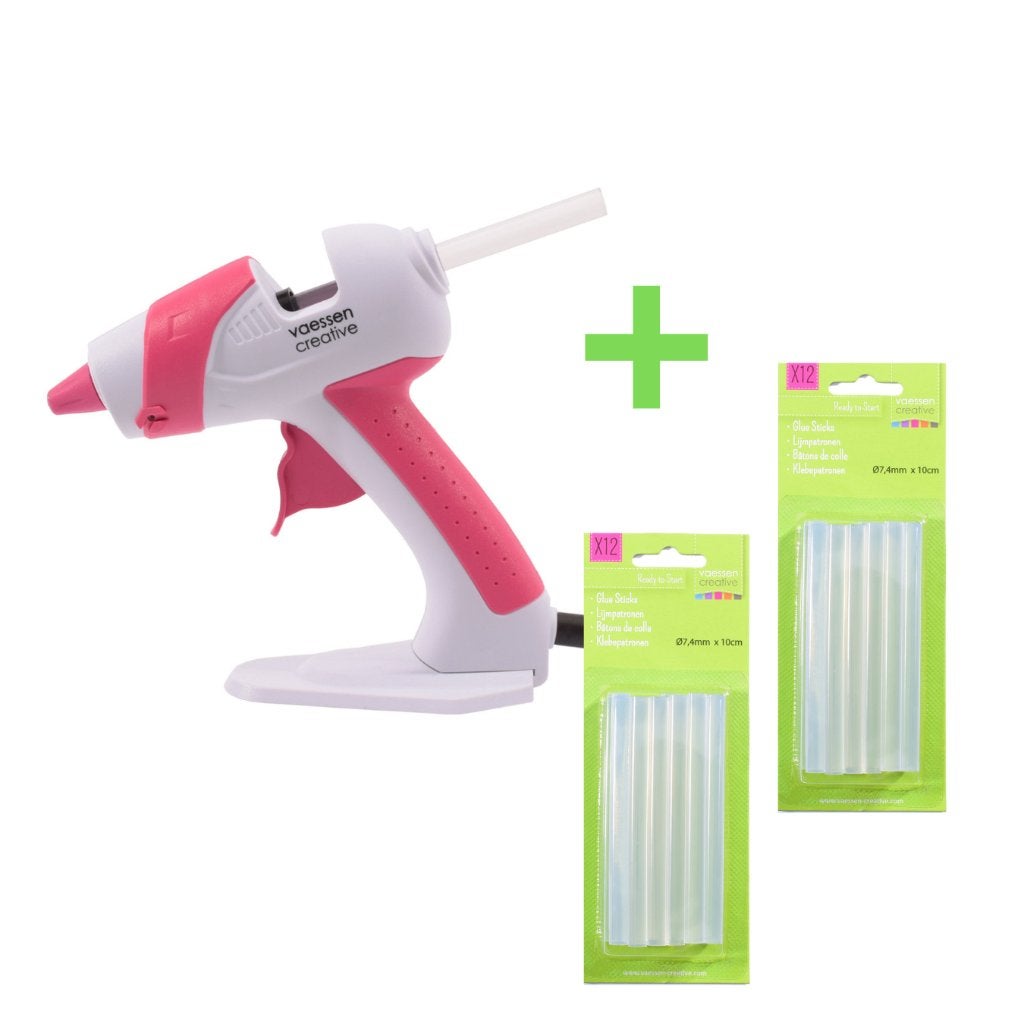 Lijmpistool Klein Roze + 2 pakjes Lijm, Hobby & Loisirs créatifs, Bricolage, Enlèvement ou Envoi, Neuf, Rose