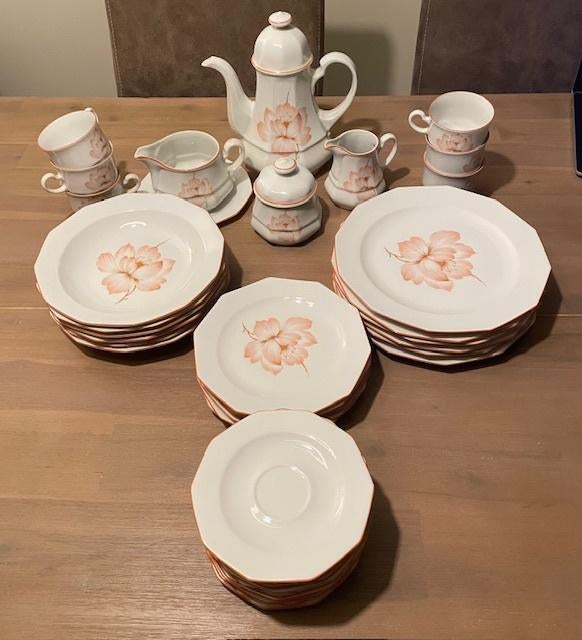Prachtig Vintage Winterling Bavaria Servies –Roze Bloemen, Antiek en Kunst, Antiek | Servies compleet, Ophalen