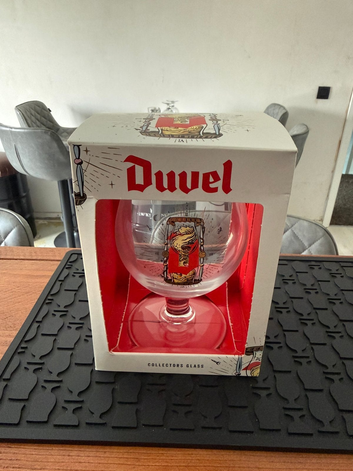 Duvel glas ‘hemels geduld’ van Joe Robunson, Verzamelen, Biermerken, Ophalen, Zo goed als nieuw